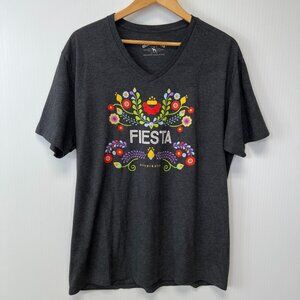 Oliver & Otis Shirt Women Extra Large Fiesta Floral Spell Out Work Party Core No